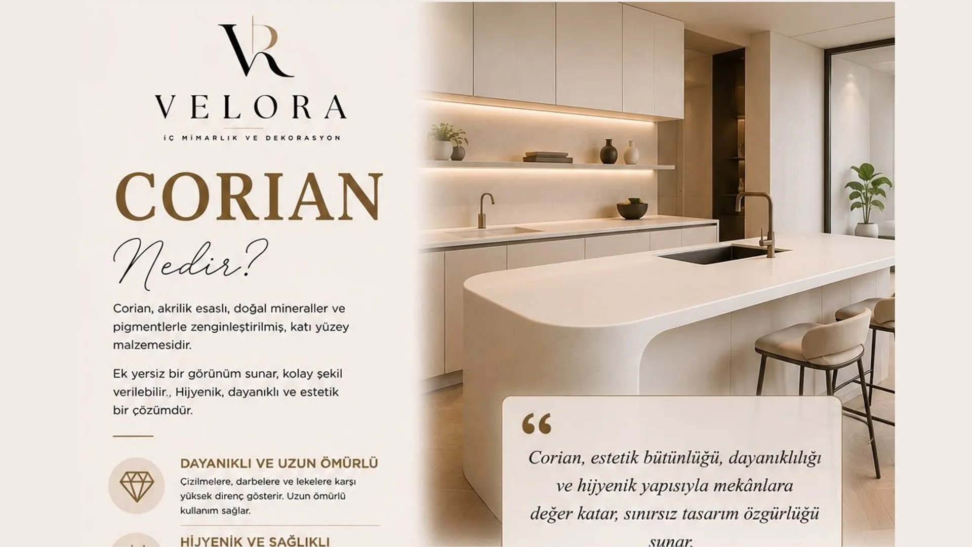 Corian nedir? Eksiz katı yüzeyin sunduğu tasarım özgürlüğü