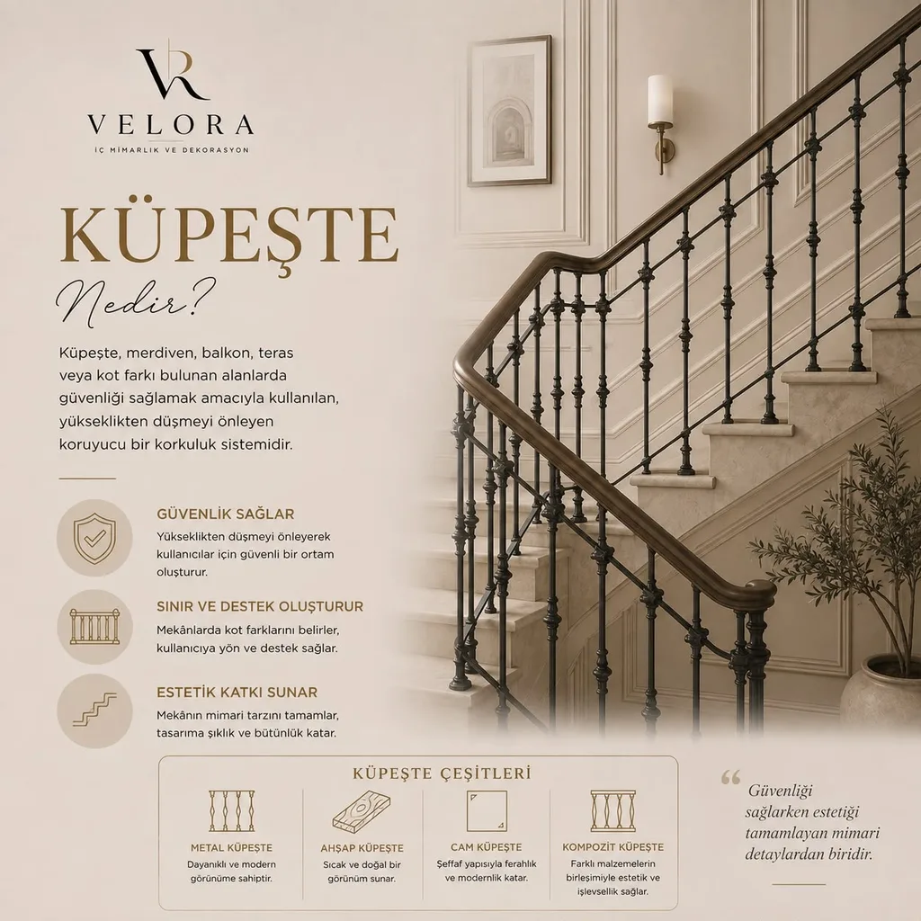 Küpeşte nedir? Güvenlik ile estetiğin buluştuğu detay — Velora